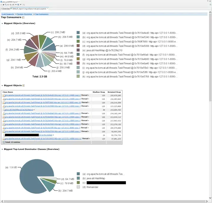 Leak Suspects Report Generated by MAT